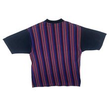 Load image into Gallery viewer, Vintage 90's Rush Made In USA Multi Colour Striped 1/4 Zip Short Sleeve Polo Shirt
