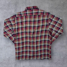 Load image into Gallery viewer, Vintage Glimmer Red Brown Black White Plaid Check Long Sleeve Cotton Flannel Shirt
