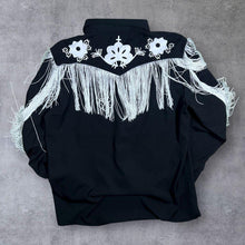Load image into Gallery viewer, Cowboy Western Style Tasselled Fancy Dress Costume Black Long Sleeve Shirt
