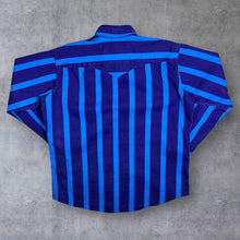 Load image into Gallery viewer, Vintage MWG Canadian Outdoors Blue Striped Long Sleeve Button-Up Cotton Shirt
