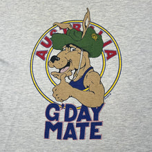 Load image into Gallery viewer, Vintage 90&#39;s G&#39;DAY MATE &quot;Australia&quot; Kangaroo Cartoon Souvenir Spellout Graphic T-Shirt
