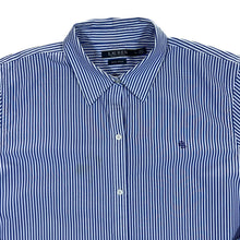 Load image into Gallery viewer, Vintage LAUREN RALPH LAUREN &quot;Non Iron&quot; Blue White Striped Long Sleeve Cotton Shirt
