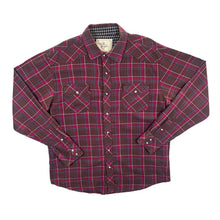 Load image into Gallery viewer, Age Of Wisdom Cowboy Western Plaid Check Popper Button Long Sleeve Shirt
