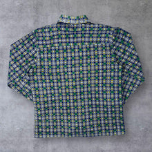 Load image into Gallery viewer, Vintage Green Navy Blue Yellow White Plaid Check Long Sleeve Flannel Shirt
