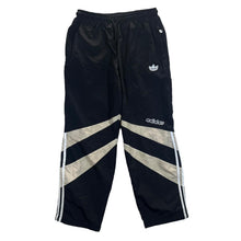 Load image into Gallery viewer, ADIDAS Classic Embroidered Mini Logo Black Shell Tracksuit Bottoms
