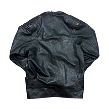 Load image into Gallery viewer, Vintage 90&#39;s MIMOSA Leather Garments Made In Cyprus Genuine Black Leather Button Jacket
