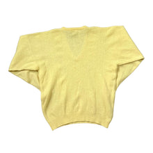 Load image into Gallery viewer, Vintage 90&#39;s PRINGLE SPORTS Golf Classic Yellow Wool Knit V-Neck Sweater Jumper
