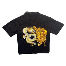 Load image into Gallery viewer, Early 00&#39;s City Impact Gothic Y2K Biker Dragon Tiger Graphic Open Collar Polyester Shirt
