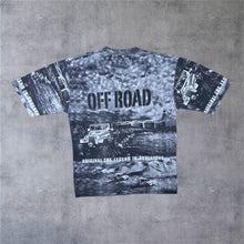 Load image into Gallery viewer, Vintage 90’s Stegol Jeans “Off-Road” All-Over Print Graphic Spellout Grey T-Shirt
