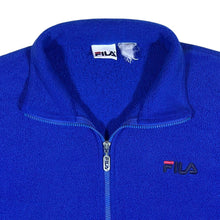 Load image into Gallery viewer, Early 00&#39;s FILA Embroidered Mini Logo Blue Zip Fleece Sweatshirt
