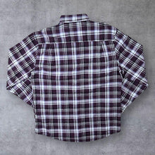Load image into Gallery viewer, Vintage Portonova Purple Burgundy Plaid Check Long Sleeve Cotton Flannel Shirt
