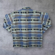 Load image into Gallery viewer, Vintage Colourways Crazy Abstract Patterned Long Sleeve Heavy Cotton Flannel Shirt
