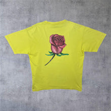 Load image into Gallery viewer, OBEY Classic Skater Logo Rose Spellout Graphic Yellow Short Sleeve T-Shirt
