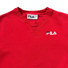 Load image into Gallery viewer, FILA Classic Embroidered Mini Logo Red Crewneck Sweatshirt
