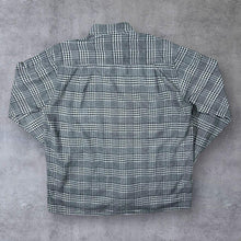 Load image into Gallery viewer, Vintage Elegant Flanell Style Grey White Plaid Check Long Sleeve Cotton Flannel Shirt
