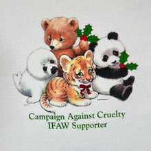 Load image into Gallery viewer, Early 00&#39;s IFAW SUPPORTER &quot;Campaign Against Cruelty&quot; Cartoon Animal Charity Graphic T-Shirt
