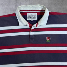 Load image into Gallery viewer, Cotton Traders Classics England Rugby Multi Striped Short Sleeve Rugby Polo Shirt
