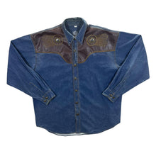 Load image into Gallery viewer, Vintage Western Star Cowboy Western Blue Denim Cotton Long Sleeve Shirt
