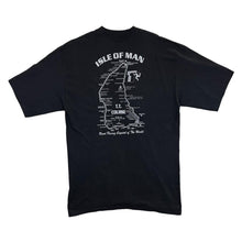 Load image into Gallery viewer, Vintage ISLE OF MAN TT RACES Superbike Motorsports Racing Spellout Graphic Black T-Shirt
