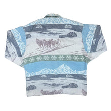 Load image into Gallery viewer, Vintage 90&#39;s Wolf Animal Wildlife Tapestry Style Patterned Long Sleeve Flannel Shirt
