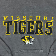 Load image into Gallery viewer, Blue 84 MISSOURI TIGERS Embroidered College Spellout Grey Pullover Hoodie
