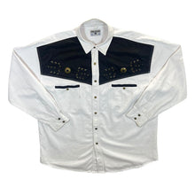 Load image into Gallery viewer, Vintage John Baner Cowboy Western Black White Popper Long Sleeve Shirt
