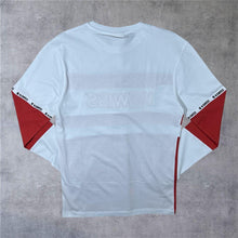 Load image into Gallery viewer, K-Swiss Embroidered Spellout Colour Block Long Sleeve White Red T-Shirt
