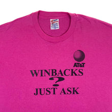 Load image into Gallery viewer, Vintage 90&#39;s Hanes WINBACKS? JUST ASK Promo Spellout Graphic Single Sttich T-Shirt
