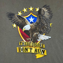 Load image into Gallery viewer, THESE COLORS DON&#39;T RUN Patriotic USA Bald Eagle Souvenir Graphic T-Shirt
