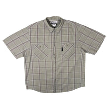 Load image into Gallery viewer, Columbia Sportswear Beige Grey Check Utility Hiking Short Sleeve Cotton Shirt
