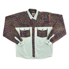 Load image into Gallery viewer, Vintage Pearl River Clothing Co. Crazy Patterned Colour Block Cowboy Western Long Sleeve Shirt
