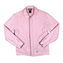 Load image into Gallery viewer, NIKE SB x QUARTERSNACKS Embroidered Spellout Baby Pink Letterman Varsity Jacket
