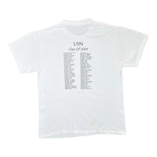 Load image into Gallery viewer, Vintage USN CLASS OF 2001 "Unfamiliar Territory" Cartoon Souvenir Graphic White T-Shirt
