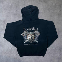 Load image into Gallery viewer, HammerFall "Steel Meets Steel" Power Heavy Metal Music Band Black Hoodie
