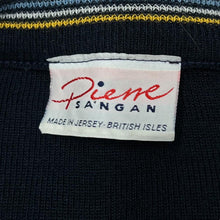 Load image into Gallery viewer, Vintage 80&#39;s PIERRE SANGAN Made In Jersey Striped Trim Acrylic Wool V-Neck Knit Sweater Jumper
