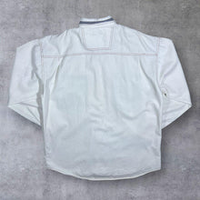 Load image into Gallery viewer, Vintage Forbidden Cowboy Western Aztec Patterned White Cotton Long Sleeve Shirt
