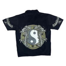 Load image into Gallery viewer, Vintage DNON JEANS Gothic Biker Y2K Dragon Yin Yang Open Collar Polyester Shirt
