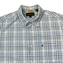 Load image into Gallery viewer, Vintage TIMBERLAND Blue White Yellow Plaid Check Short Sleeve Cotton Shirt
