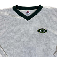 Load image into Gallery viewer, Vintage 90&#39;s True Fan NFL GREEN BAY PACKERS Football Embroidered Logo Towelling V-Neck Sweatshirt
