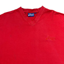 Load image into Gallery viewer, Vintage ASICS Classic Embroidered Mini Logo Red Short Sleeve V-Neck T-Shirt
