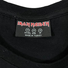 Load image into Gallery viewer, IRON MAIDEN Classic Skull Logo Spellout Graphic Heavy Metal Band Distressed Effect T-Shirt
