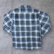 Load image into Gallery viewer, Vintage Lellerswallow Grey White Plaid Check Long Sleeve Cotton Flannel Shirt
