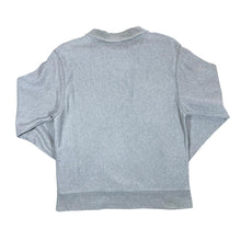 Load image into Gallery viewer, Early 00&#39;s SCHOTT NYC Embroidered Chenille Spellout 1/4 Zip Pullover Grey Sweatshirt
