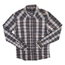 Load image into Gallery viewer, Wrangler &quot;Slim Fit&quot; Cowboy Western Plaid Check Popper Long Sleeve Shirt
