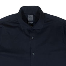 Load image into Gallery viewer, CALVIN KLEIN &quot;Slim Fit Easy Iron&quot; Classic Black Long Sleeve Cotton Dress Shirt
