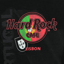 Load image into Gallery viewer, HARD ROCK CAFE &quot;Lisbon Portugal&quot; Flag Souvenir Logo Spellout Graphic T-Shirt
