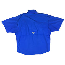 Load image into Gallery viewer, Early 00&#39;s COLUMBIA PFG Fishing Tactel Nylon Blue Short Sleeve Button-Up Shirt
