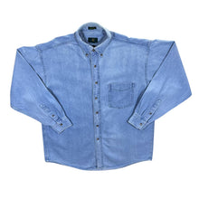 Load image into Gallery viewer, Vintage Club Room Blue Denim Long Sleeve Button-Up Cotton Shirt
