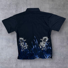 Load image into Gallery viewer, Early 00&#39;s X-Mail Gothic Y2K Flaming Dragon Graphic Short Sleeve Shirt
