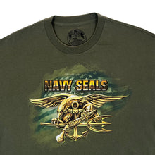 Load image into Gallery viewer, NAVY SEALS Logo Spellout Khaki Green Military Army Graphic T-Shirt
